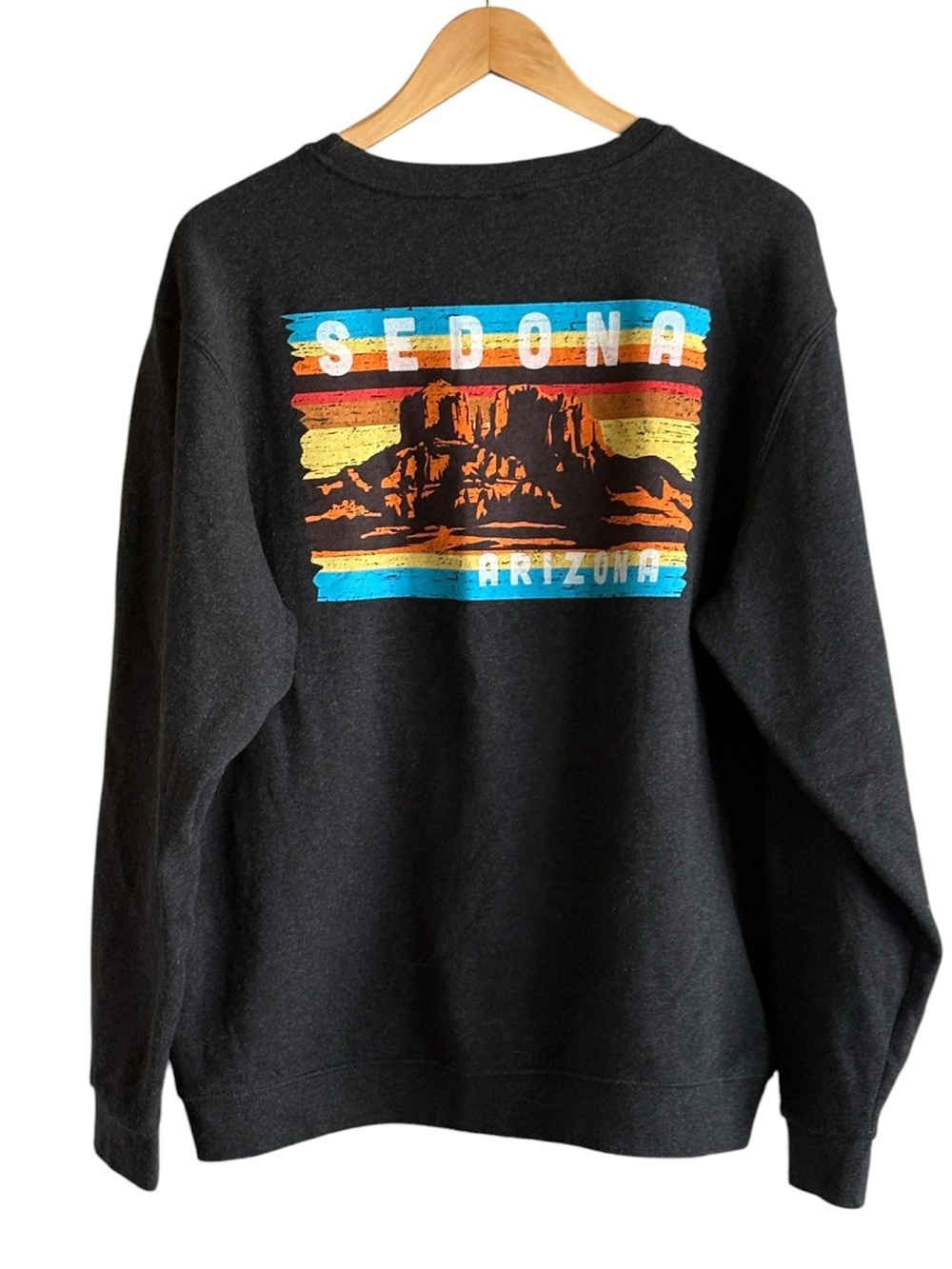 Lone Rock Clothing Crewneck Graphic Sweatshirt Sedona Arizona Size Large Gray